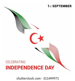 Vector Libya Independence Day 1st September Celebration Card. Illustration