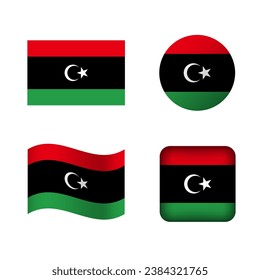 Vector Libya National Flag Icons Set