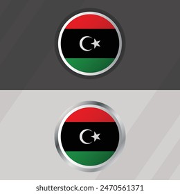 Vector Libya Round Flag Template