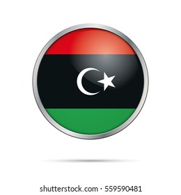 Vector Libyan Flag Button Libya Flag Stock Vector (Royalty Free ...