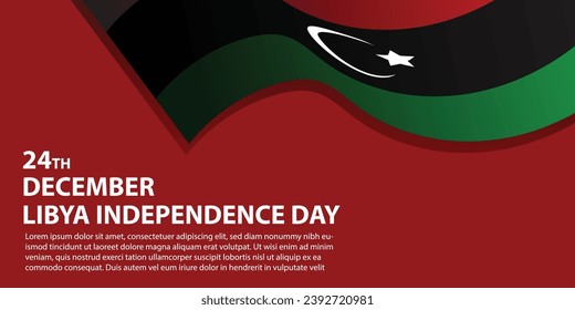 Vector Libyan National Day in December 24th, poster or banner celebrating independence