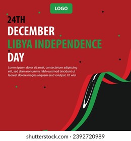 Vector Libyan National Day in December 24th, poster or banner celebrating independence
