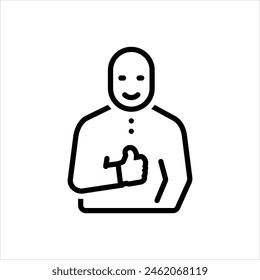 Vector lie icon for positive body language