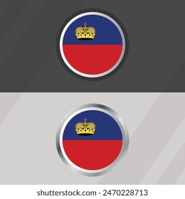 Vector Liechtenstein Round Flag Template