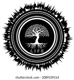 vida vectorial creativa y mejor logotipo en círculo