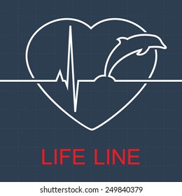 Vector life pulse line. Format eps 10