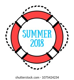 Vector lifebuoy on white. Happy summer 2018