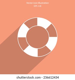 Vector lifebuoy web flat icon. Eps 10.