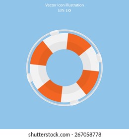 Vector lifebuoy web flat icon. Eps 10.