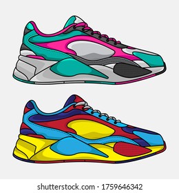 vector lifestyle sneakers, vector EPS 10