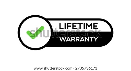Vector Lifetime Warranty Label on White Background
