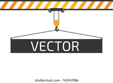 Vector lift crane with hook.