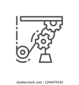Vector lifting mechanism, working line, industrial crane line icon. Symbol and sign illustration design. Isolated on white background