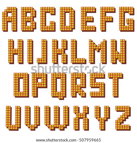 Vector Light Alphabet Isolated on White Background. Glass Bulb Letters. Broadway Retro Sparkling Style