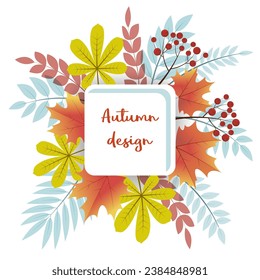 Vector light banner on the background of autumn decorative foliage.