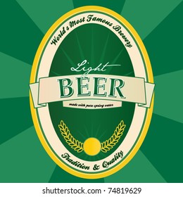 vector light beer label