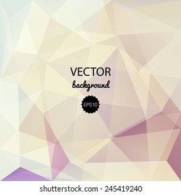 Vector light beige modern geometric background. Retro triangle vector pattern. Geometric triangle mosaic background