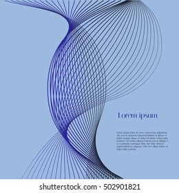 Vector light blue background with abstract wave and example text