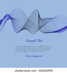 Vector light blue background with abstract wave and example text