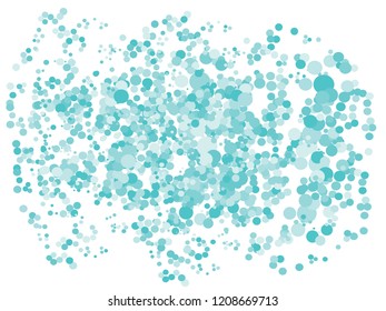 Vector light blue colors round confetti isolated on white background. Celebration circles confetti background. Different size circles splash. Water bubbles flat confetti texture