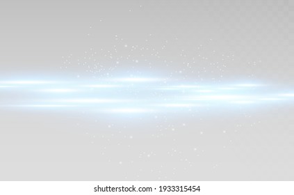 Vector light blue special effect. Glowing bright stripes on a transparent background.	