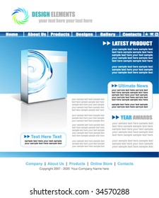 VECTOR Light Blue Web Site Elegant Template with Empty box for product promotion