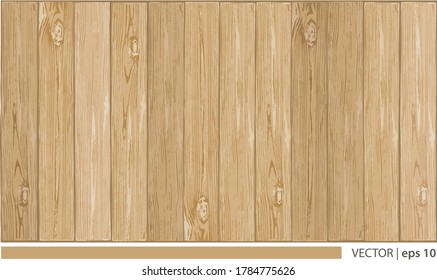 Vector light brown wood background surface with wooden realistic texture 