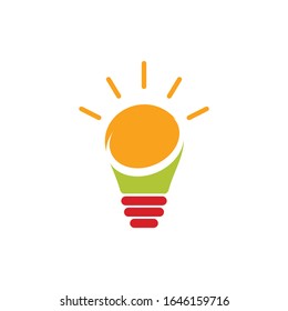 plantilla de logotipo del símbolo de burbuja de luz vectorial. diseño de logotipo de vacante plano  