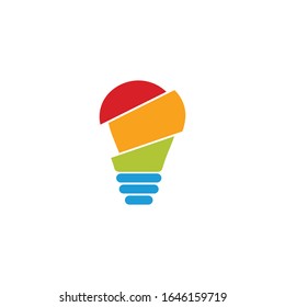 vector light bublb symbol logo template. flat vactor logo design  