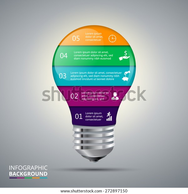 Vector Light Bulb Circle Elements Infographic Stock Vector (Royalty ...