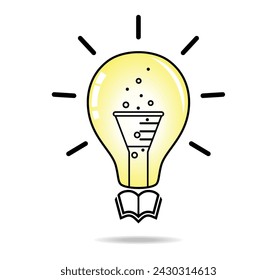 Vector light bulb. Concept of innovation in education.