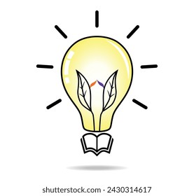 Vector light bulb. Concept of innovation in education.