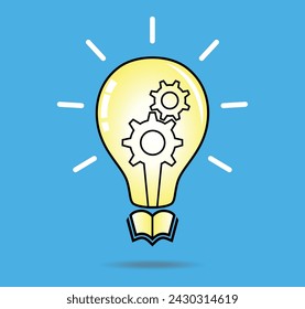 Vector light bulb. Concept of innovation in education.