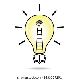 Vector light bulb. Concept of innovation in education.