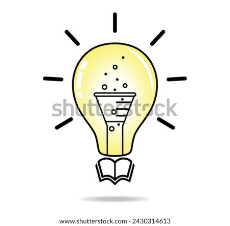 Vector light bulb. Concept of innovation in education.