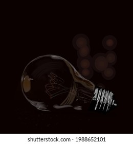 vector light bulb, in the dark, does not light up