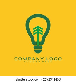 Design-Logo für Vektorlampen mit natürlichem Konzept.