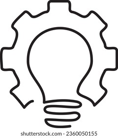 vector light bulb and gear. intelligence symbol. modern education vector illustration on white background