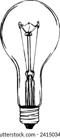 Vector light bulb hand drawn 