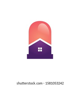 Vector light bulb and house icon. Energy power in the house idea concept.	