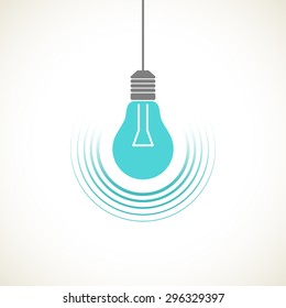 Vector light bulb icon with concept of idea. Logo design template. Illustration for print, web