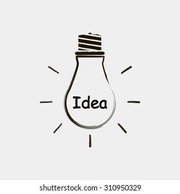Vector light bulb icon with concept of idea