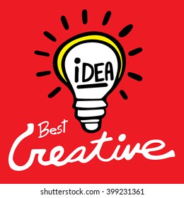 Vector light bulb icon with concept of idea.