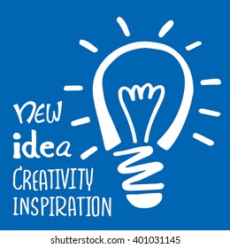 Vector light bulb icon with concept of idea.