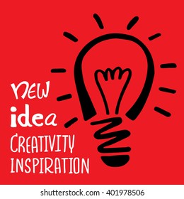 Vector light bulb icon with concept of idea.
