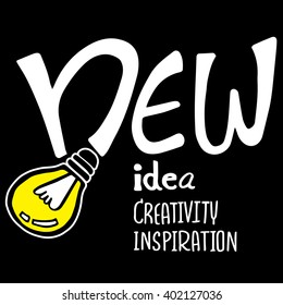 Vector light bulb icon with concept of idea.