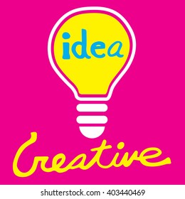 Vector light bulb icon with concept of idea.
