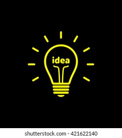 Vector light bulb icon with concept of idea. Brainstorming/Idea illustration.