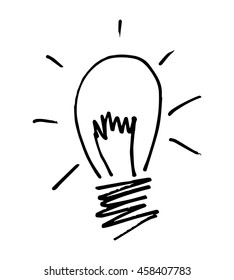 Vector light bulb icon with concept of idea