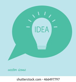 Vector light bulb icon with concept of idea